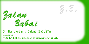 zalan babai business card